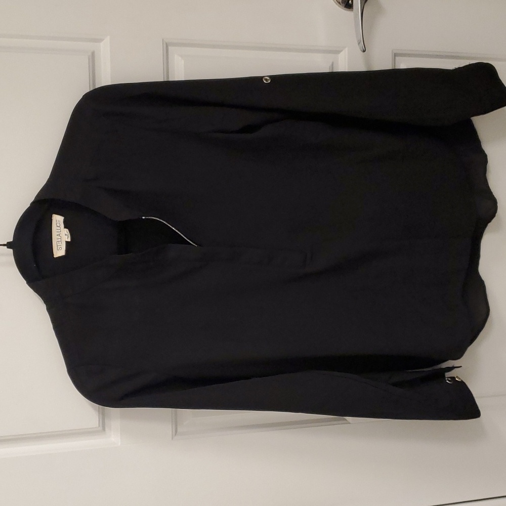 Black blouse with gold zipper. Great condition.